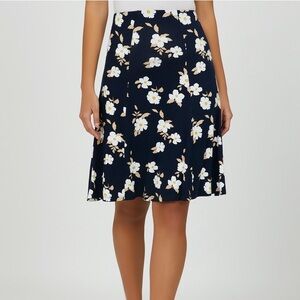 Plus size Flared Floral Midi Skirt